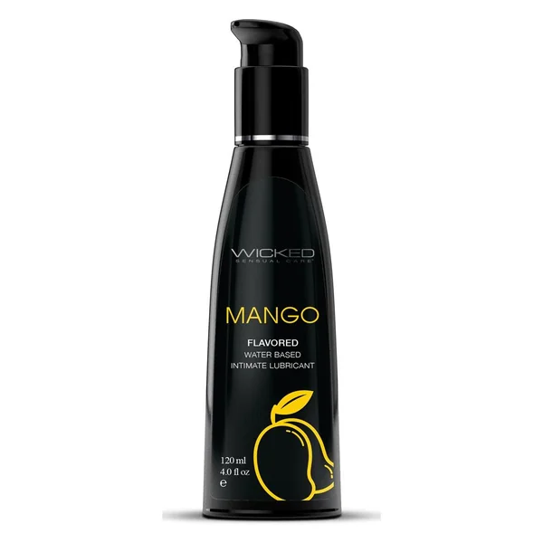 Wicked Aqua Water Based Flavored Lubricant Mango 4oz