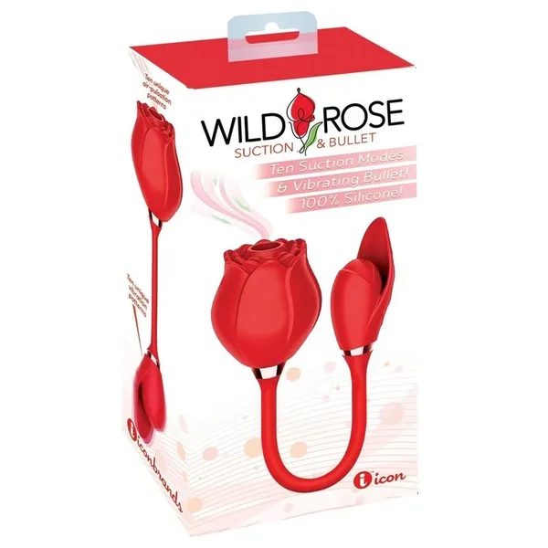 Wild Rose and Bullet Rechargeable Silicone Clitoral Stimulator with Suction