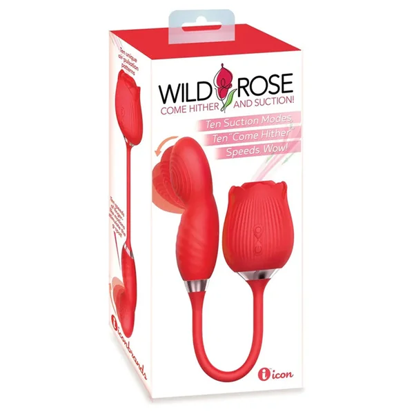 Wild Rose & Come Hither Rechargable Silicone Suction Vibe