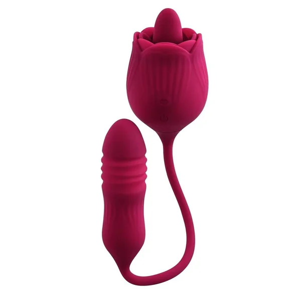Wild Rose Rechargeable Silicone Clitoral Stimulator – Red