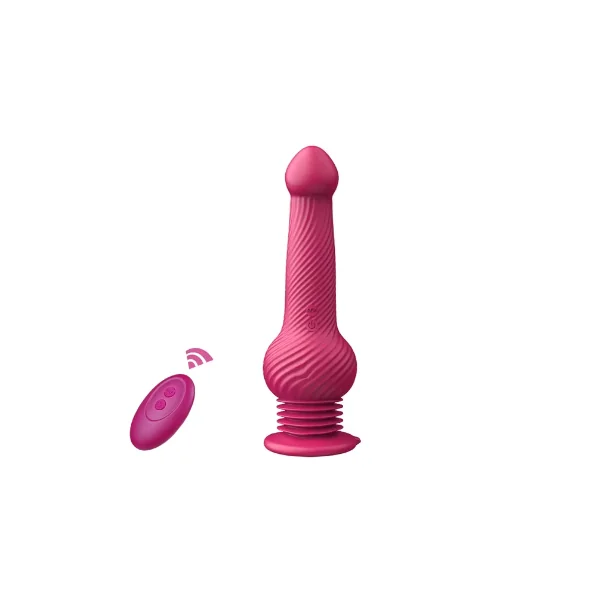 Wireless Remote Control Telescopic Vibrating Silicone Huge Dildo