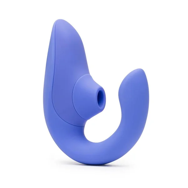 Womanizer Blend Rechargeable Silicone Vibrator with Clitoral Stimulator – Vibrant Blue