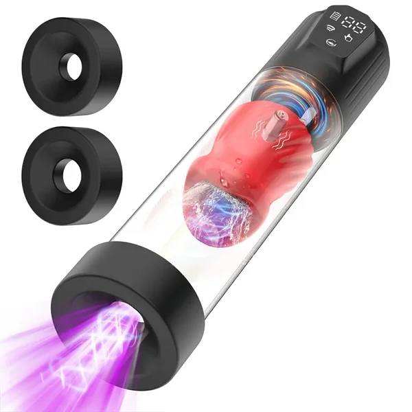 XP4 plus Best Cock Pump with Vibration Suction Water Pressure Dual Sleeves and LED Touch Control