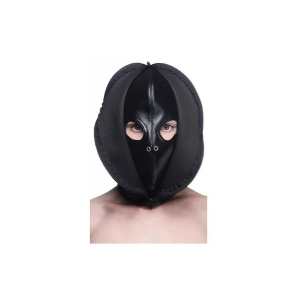 XR Brands - Strict - Zip Front Bondage Hood - Black