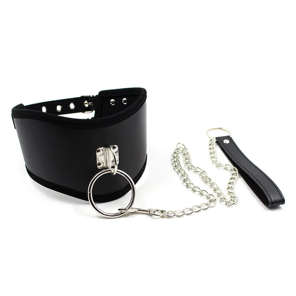 Yiwu Faux Leather Posture Collar & Chain Leash