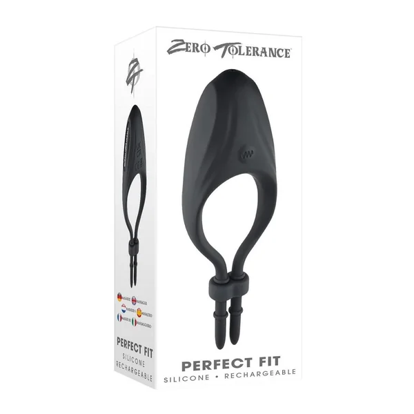 Zero Tolerance Perfect Fit Rechargeable Silicone Vibrating Cock Ring - Black