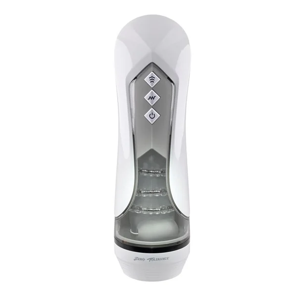 Zero Tolerance Stroking Buddy Rechargeable Thrusting Masturbator – White