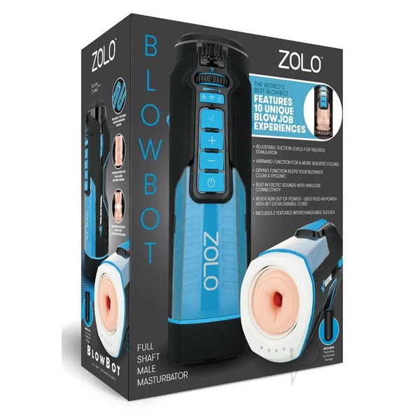 ZOLO Blowbot Full Shaft Male Blowjob Masturbator - Blue/Black