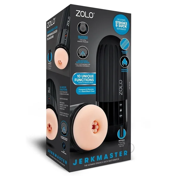 Zolo Jerkmaster Rechargeable Ass Masturbator - Black