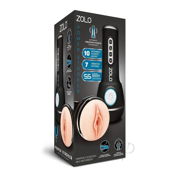 Zolo Power Stroker Rechargeable Silicone Masturbator - Black