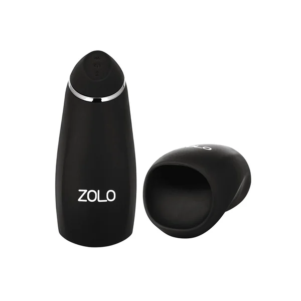 ZOLO Stickshift Squeezable Vibrating andamp; Thrusting Rechargeable Male Stimulator – Black/Silver