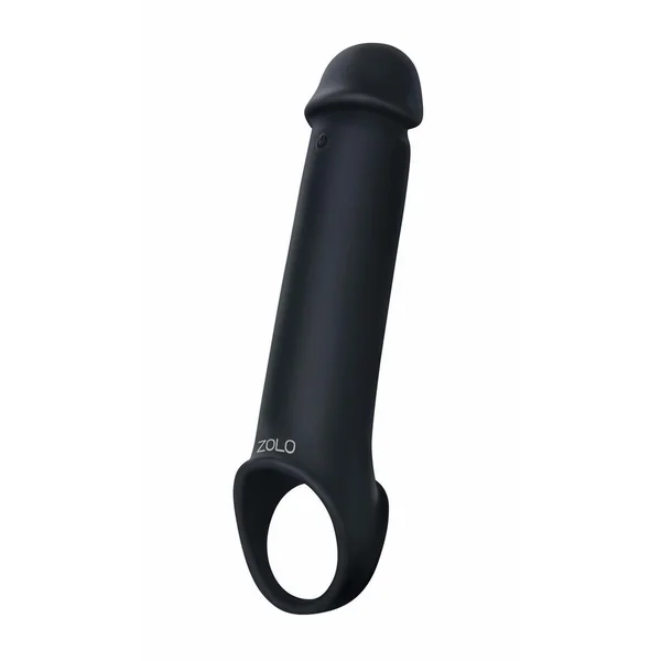 Zolo Vibrating Remote Controlled Silicone Rechargeable Penis Extender – Black
