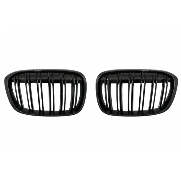 Γρίλιες Μάσκα για BMW X1 SUV F48 Pre-LCI (06.2015-2019) Double Stripe M Design Piano Black